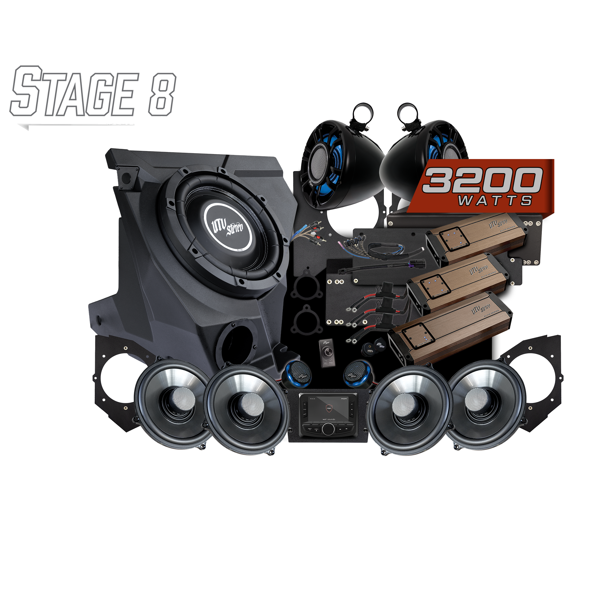 ＡＶＹセット Kawasaki Teryx H2 | Elite Stage 8 Kit | UTV Stereo