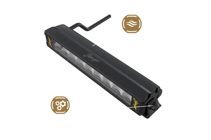 HEXCORE Universal 10" Straight LED Light Bar, Flood Beam with Amber & White Position Light | STL10LB