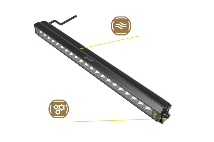 HEXCORE Universal 20" Straight LED Light Bar, Flood Beam with Amber & White Position Light | STL20LB