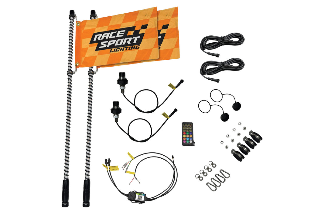 COLORTRAIL 4' LED RGBW LED Whip Lights (Pair) | RSCW4DKIT