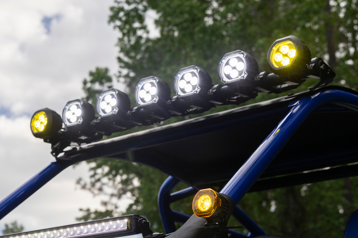 HEXCORE Universal 4" LED Pod Lights, Driving Beam Amber & White (Pair) | STL4PDL