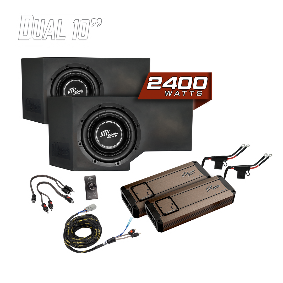 Can-Am® Defender HD11 2400W Dual 10" Subwoofer Kit | UTVS-DEF2-2400-2-GO
