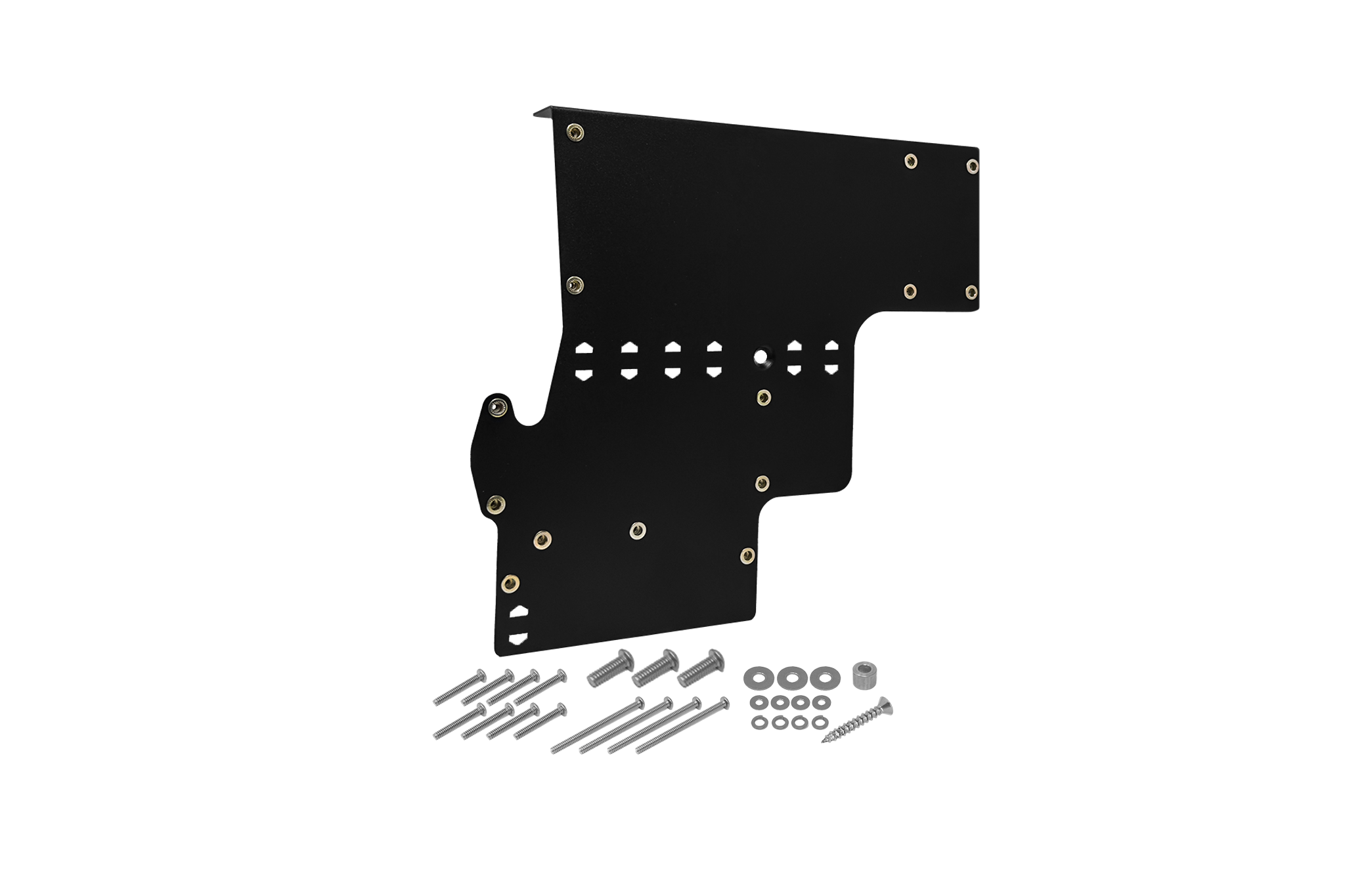 UTV Stereo black metal mounting bracket with included hardware kit
