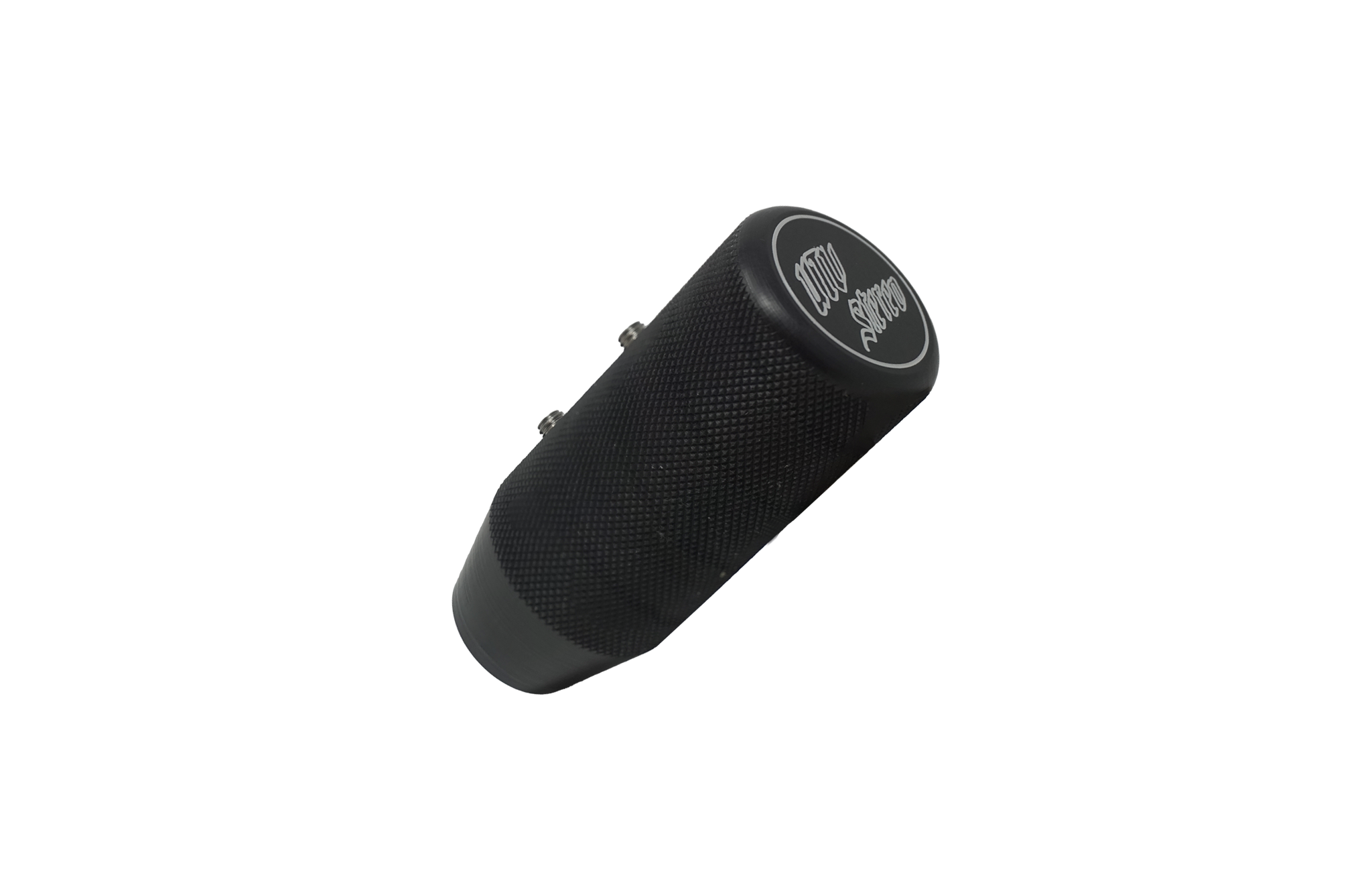Black knurled metal shift knob with MW Stereo logo