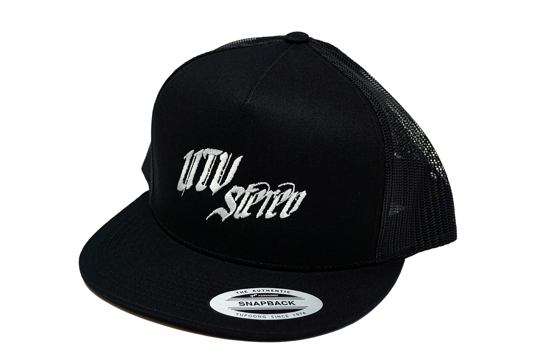 UTV Stereo Mesh Snapback Hat - Silver Logo | UTVS-A-HAT-U-BLK