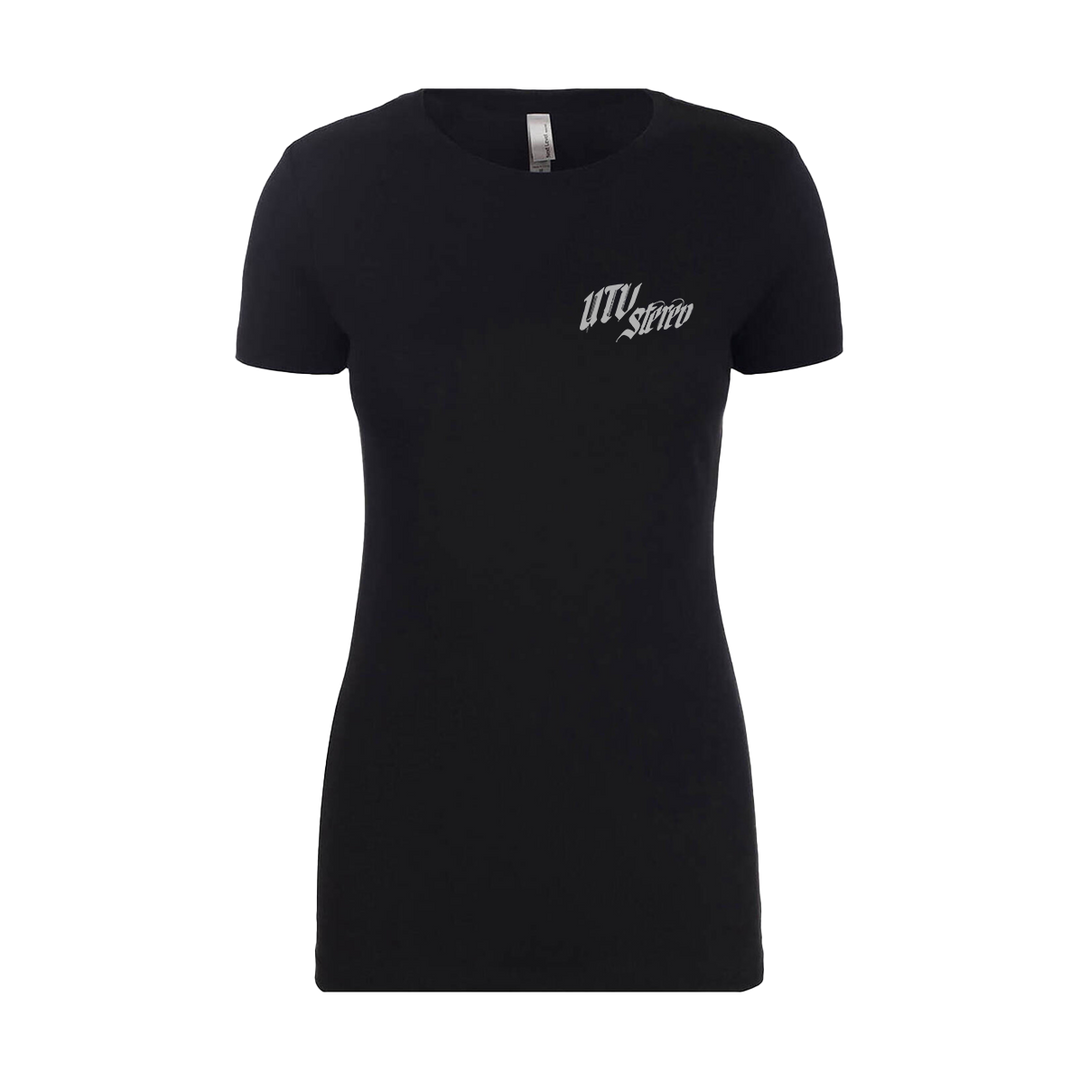 UTV Stereo Women's Signature T-Shirt with Silver Logo | UTVS-A-SHIRT-W-BLK