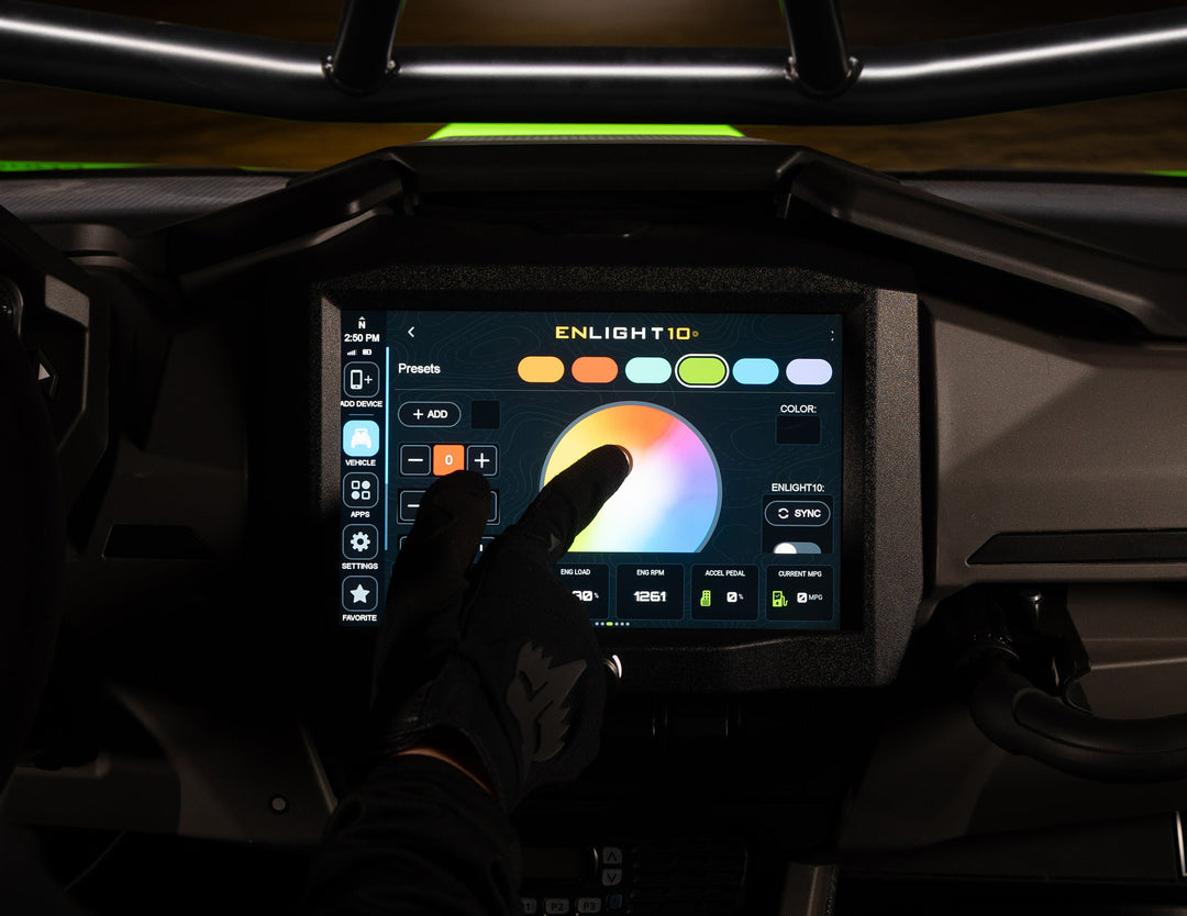 HORIZON XTR Enlight 10 lighting color interface
