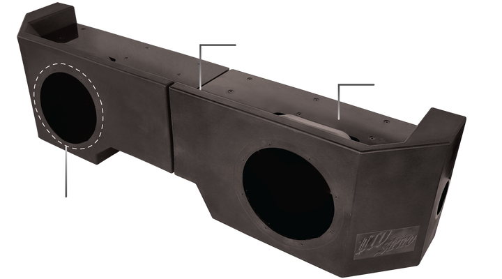 Can-Am® Defender Vented 10" Passenger Subwoofer Enclosure Unloaded | UTVS-DEF-VENC-PASS