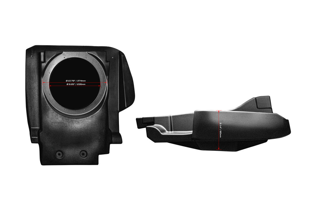 Can-Am® Maverick R 10" Front Passenger Subwoofer Enclosure (2-SEAT MODELS) – Unloaded | UTVS-R-ENC-PASS-2