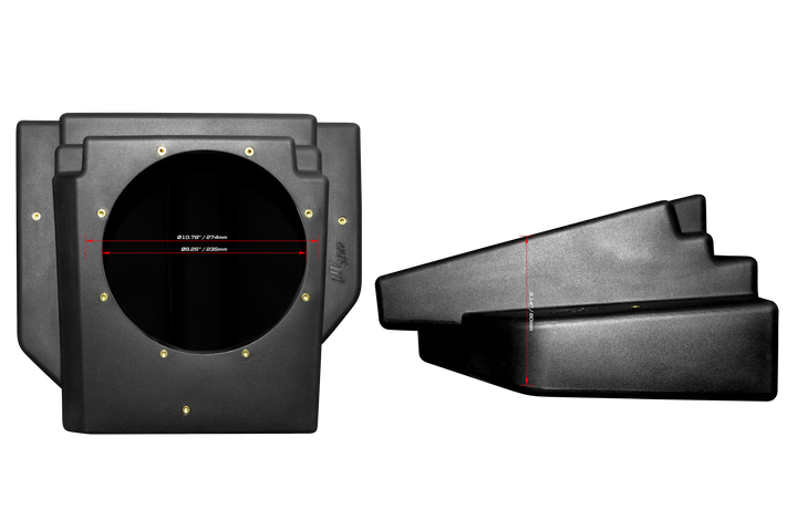Can-Am® Maverick R 10" Rear Passenger Subwoofer Enclosure (4-SEAT MODELS) – Unloaded | UTVS-R-ENC-PASS-4R